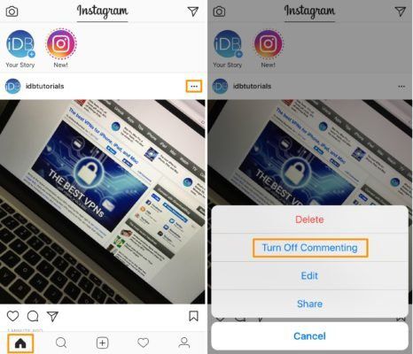 بستن کامنت پست‌های خاص در اینستاگرام